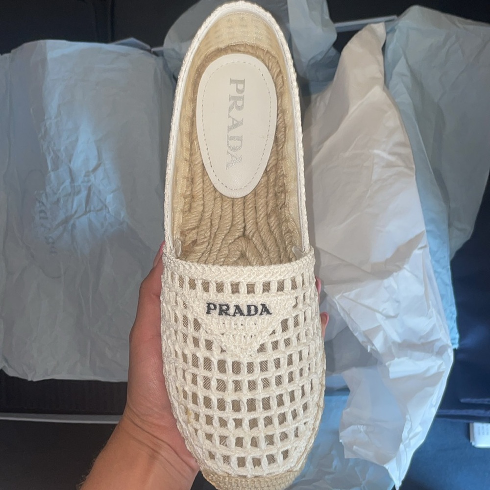 PRADA
Rafia Logo Espadrilles